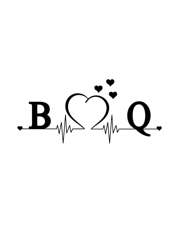 Personalisiertes Paar Name Initial B und Q Monogramm