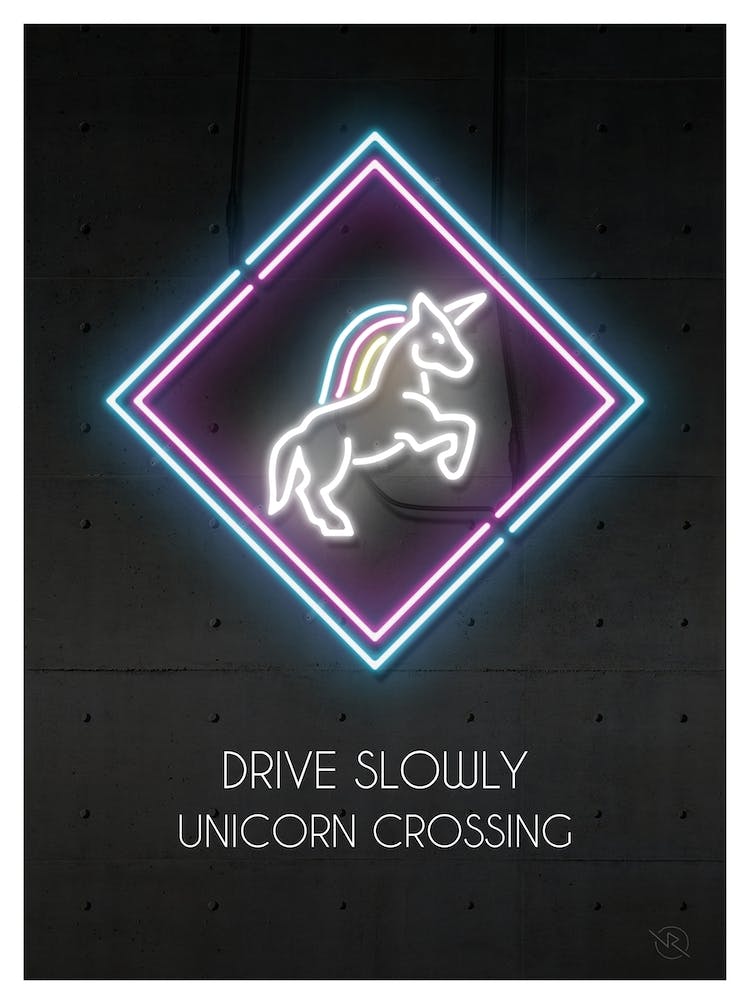 Drive Slowly Unicorn Crossing