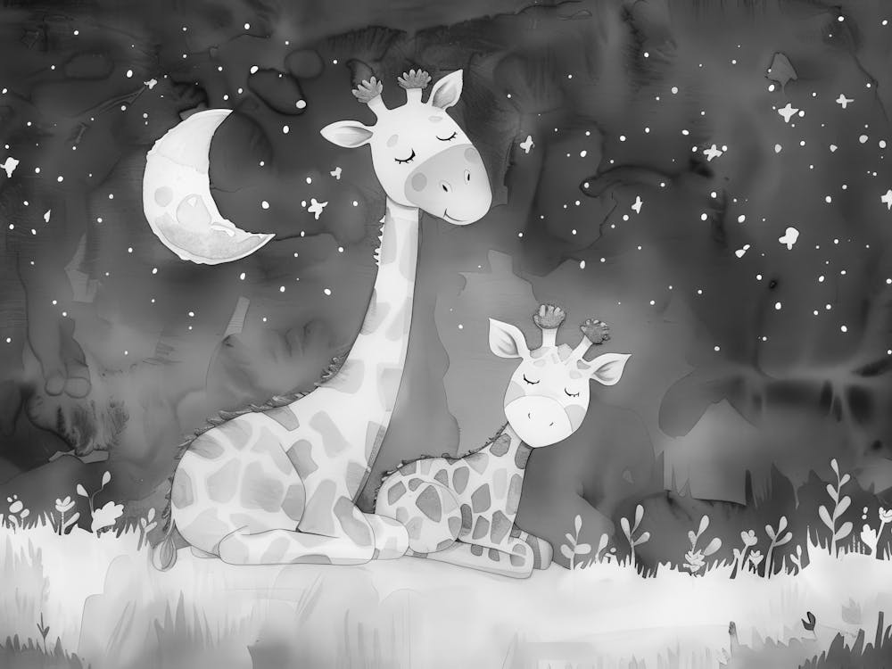 Giraffes At Night