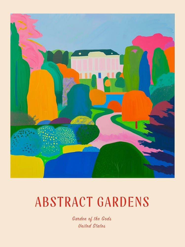 Colourful Gardens Garden Of The Gods Usa 4 Red Poster