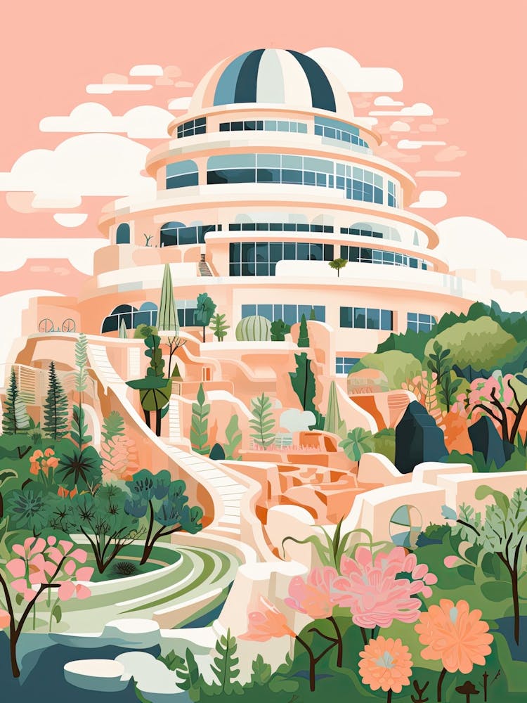 The Guggenheim Museum   Bilbao, Spain   Cute Botanical Illustration Travel 2