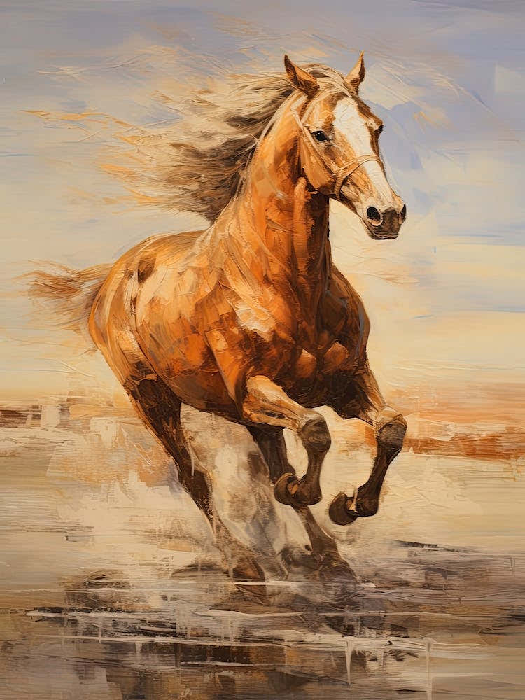 A Horse Painting In The Style Of Palette Knife Painting 3