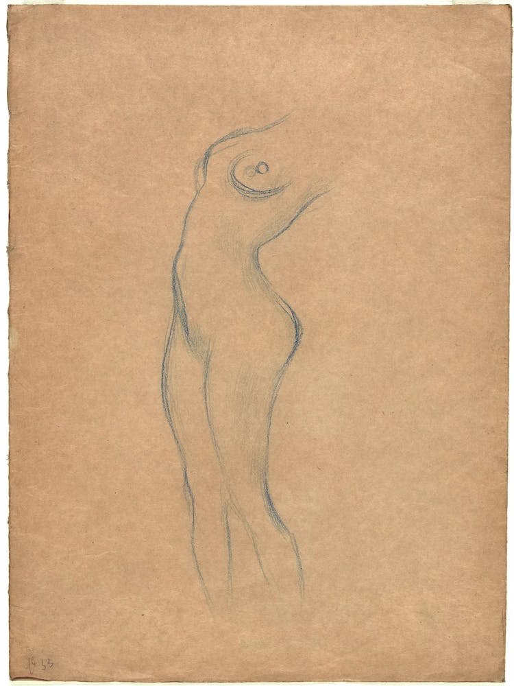Study For A Standing Female Nude To The Left, Gustav Klimt