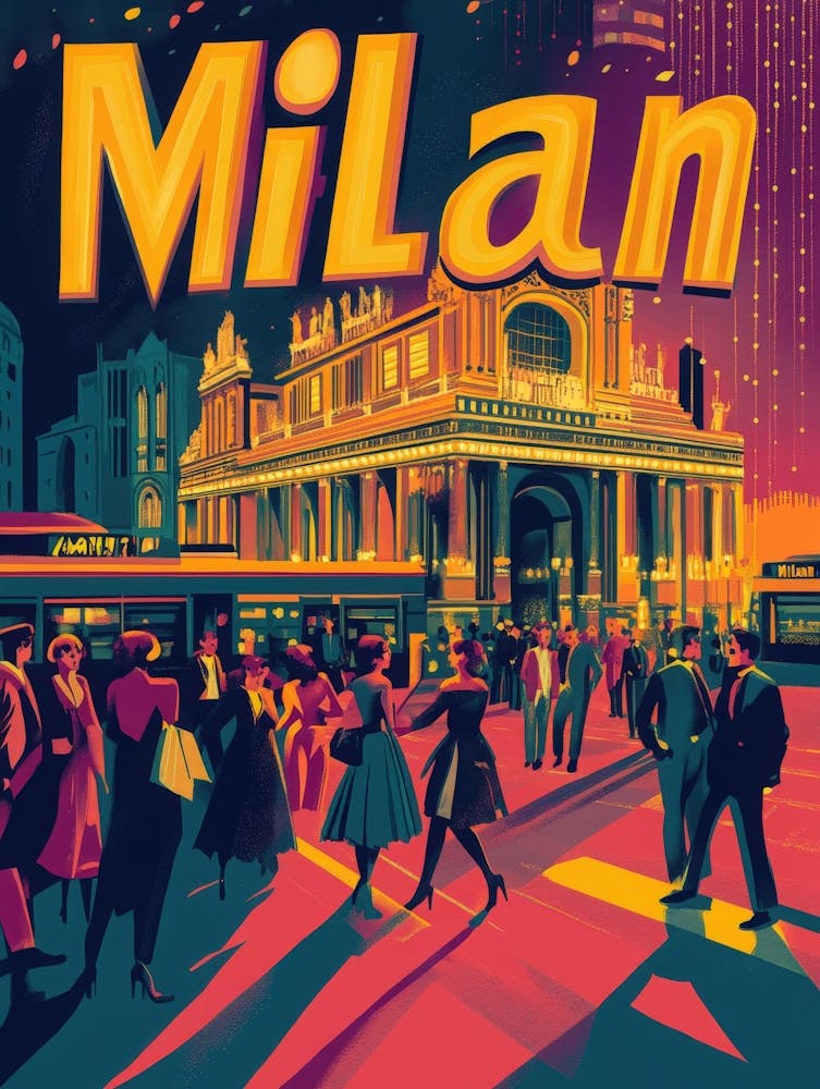Aihrgdesign A 1970s Inspired Travel Poster For Milan 6