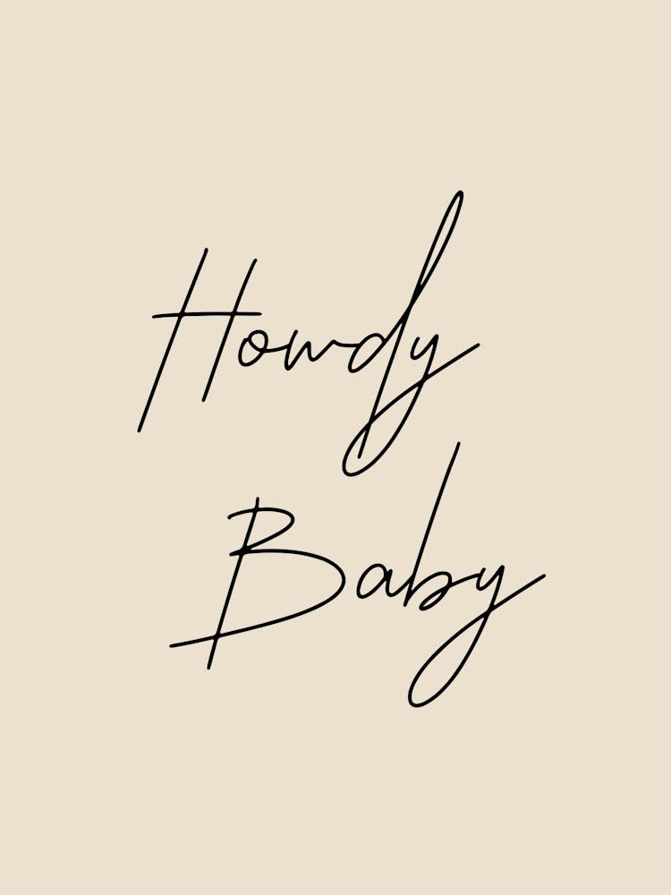 Howdy Baby, Western Art, Southern Girl Trendy Art, Preppy