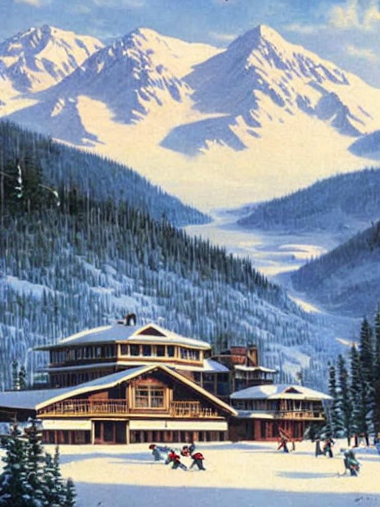 Alyeska, Usa Ski Resort Vintage Landscape 4 Skiing Poster