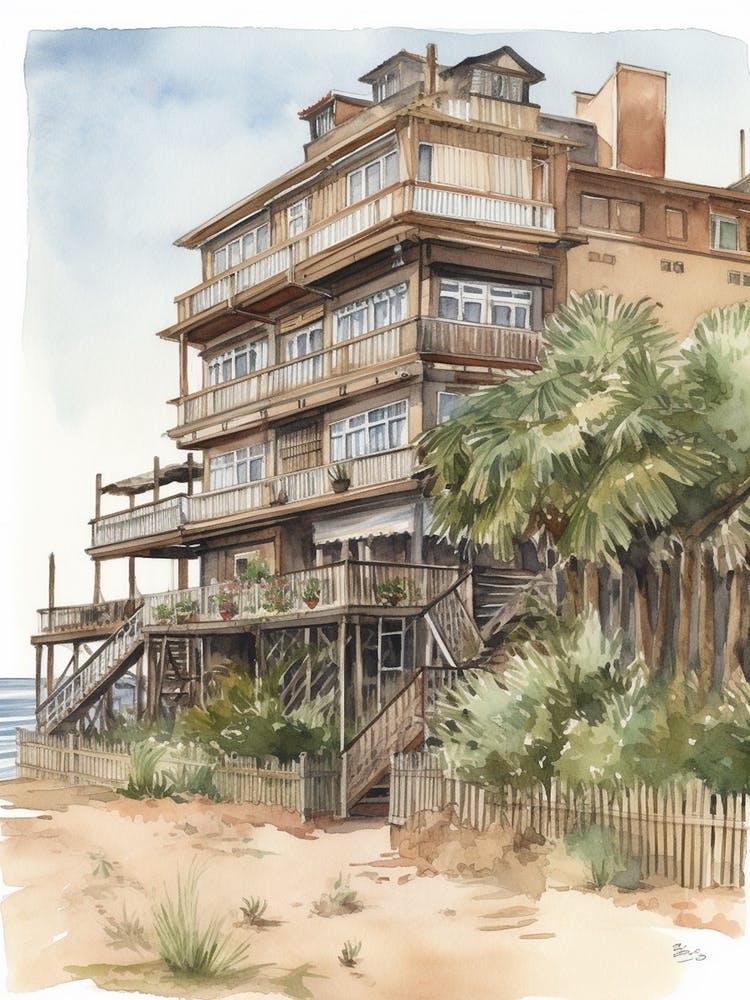Punta Carretas Montevideo Neighborhood, Aquarell 1