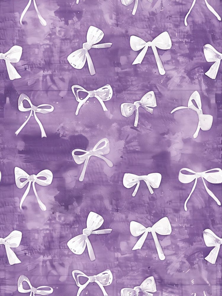 White And Purle Bows 4 Pattern