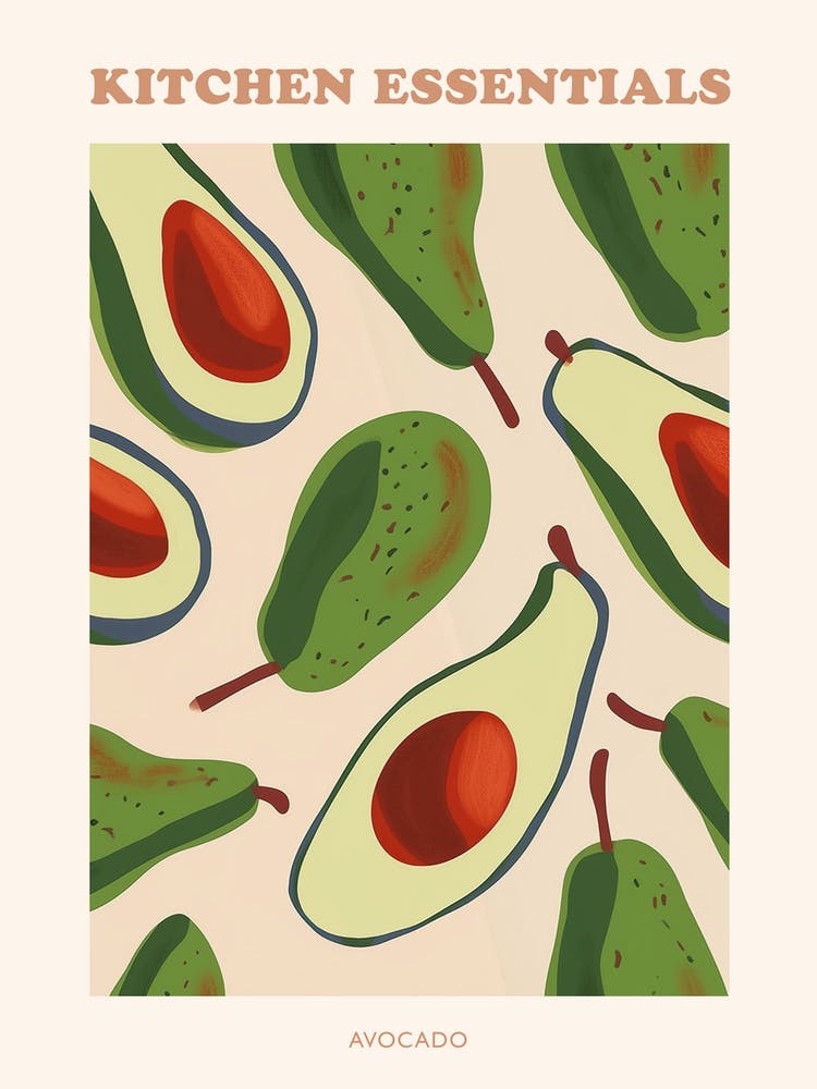 Avocado Pattern Illustration Poster 4