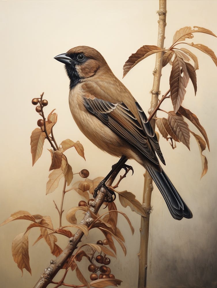 Dark And Moody Botanical Sparrow 1