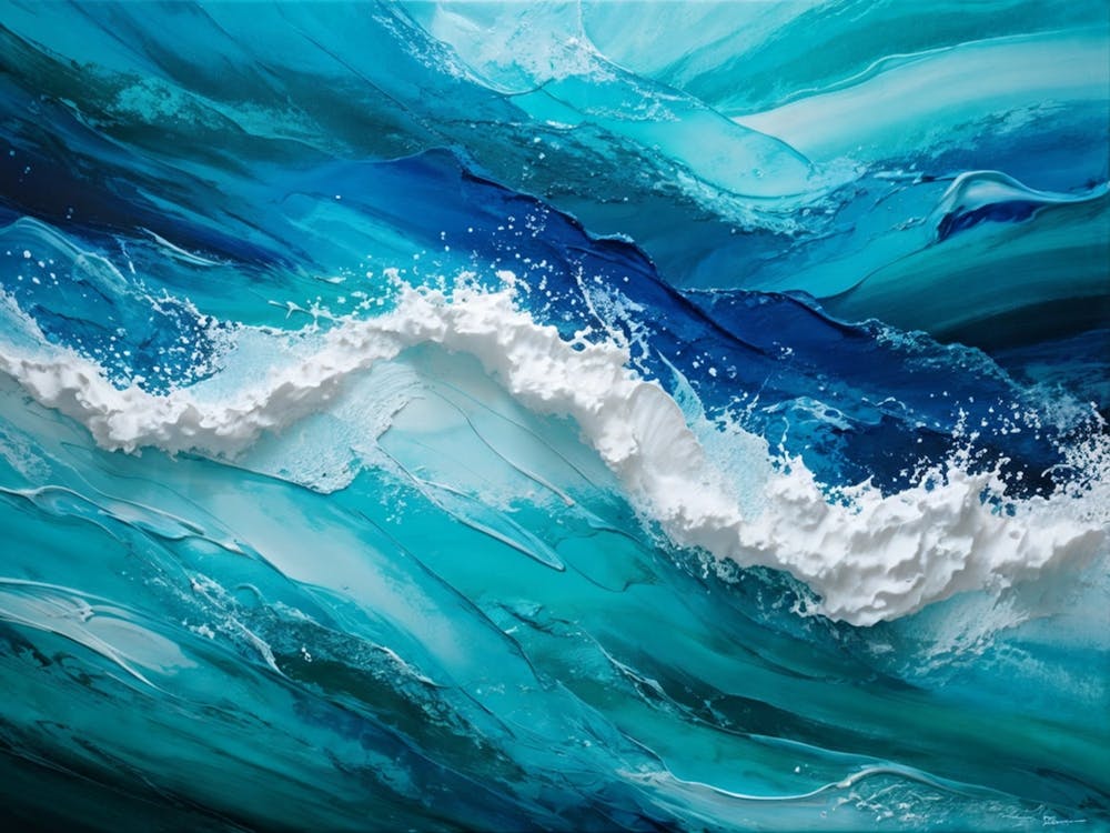 Abstract Turquoise Waves Cresting With A Tangible Sense Of Fresh Nautical Texture Imply Movement D (1)