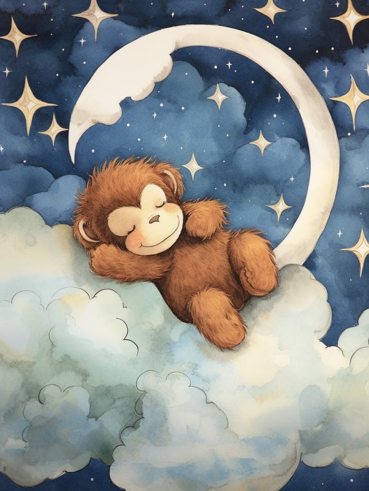 Baby Orangutan 2 Sleeping In The Clouds