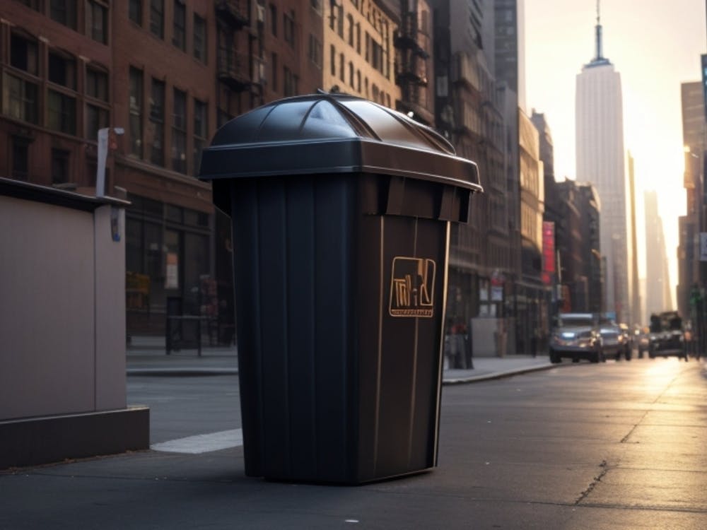 Trash Can On The Street of New York