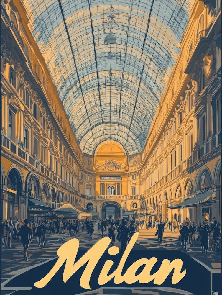 Aihrgdesign A Classic 1960s Travel Poster For Milan 1