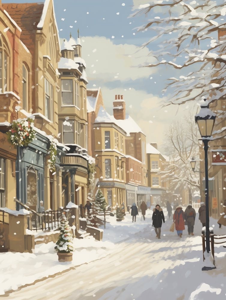 Vintage Winter Illustration York United Kingdom 1