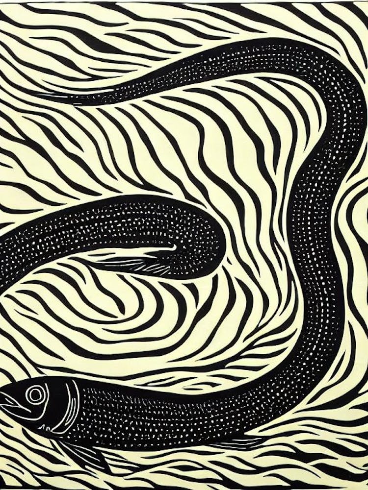 Eel II Linocut