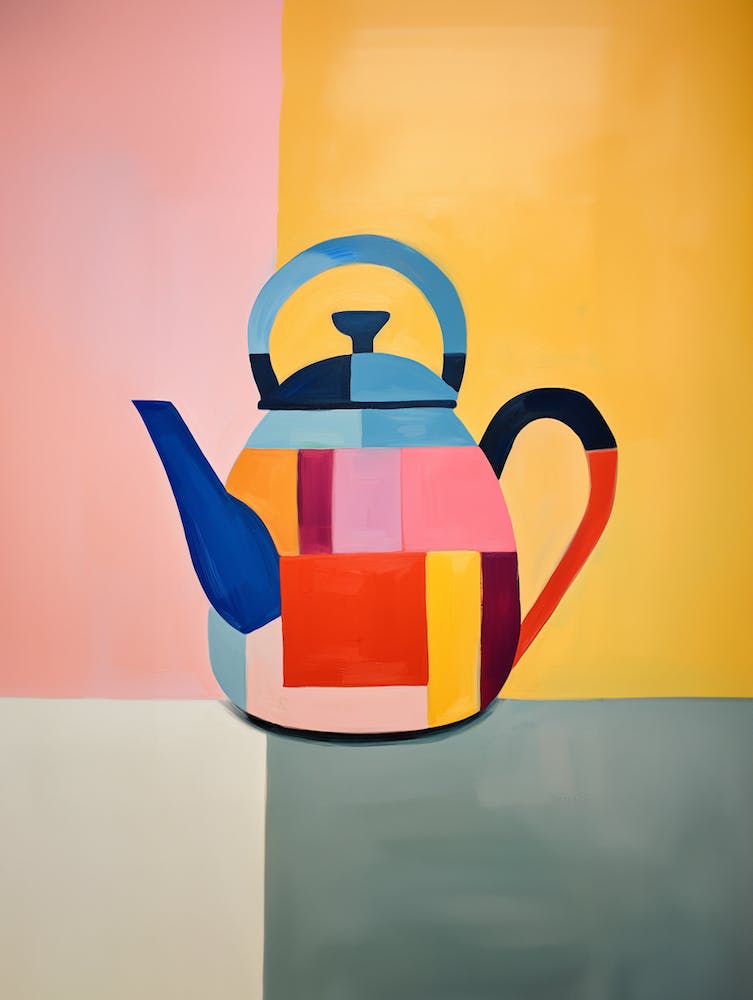 Matisse Inspired Cubism Teapot Kitchen Poster