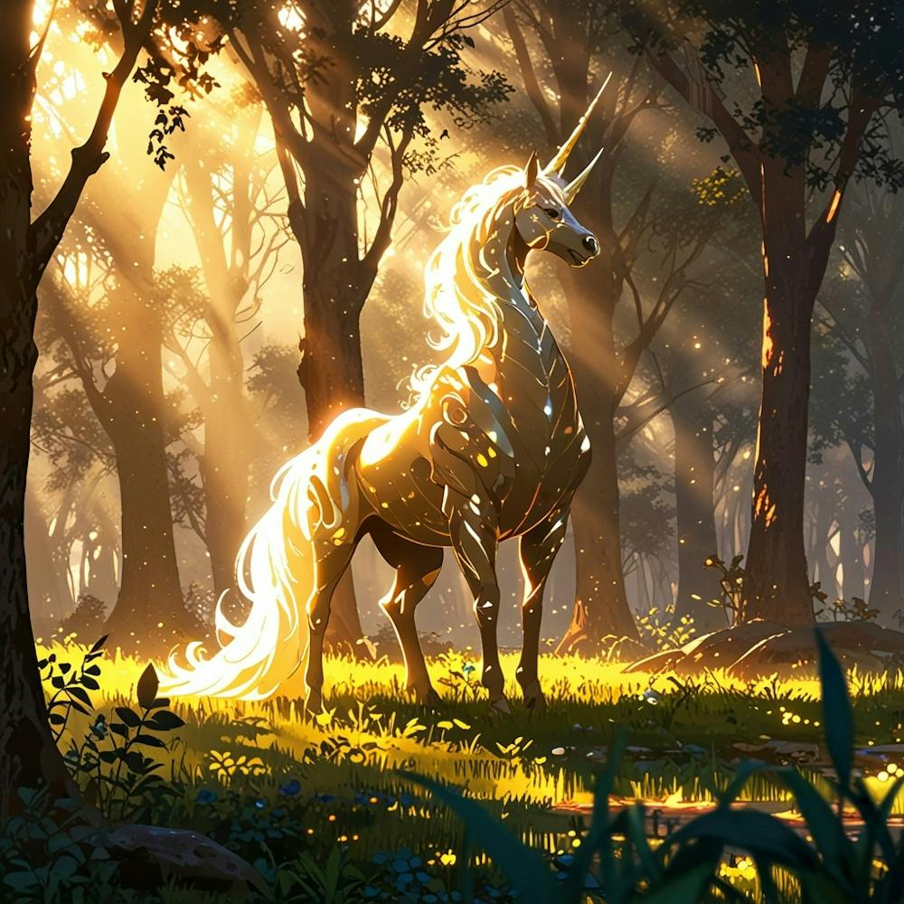 Default In A Misty Forest Clearing A Shimmering Creature Bathe 2