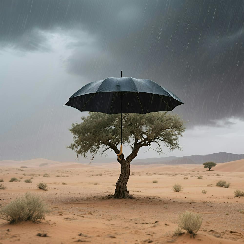 Umbrella Tree In The Desert