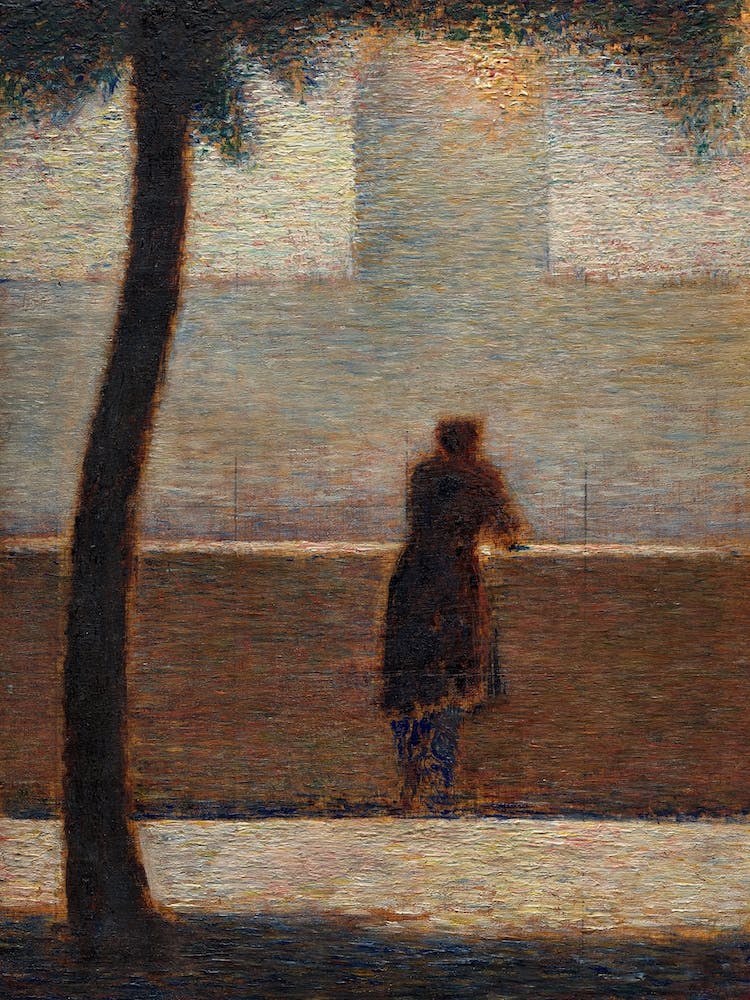 Man Leaning On A Parapet, Georges Seurat
