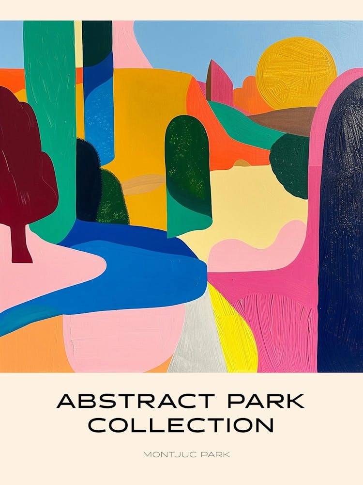 Abstract Park Collection Poster Montjuc Park Barcelona 3