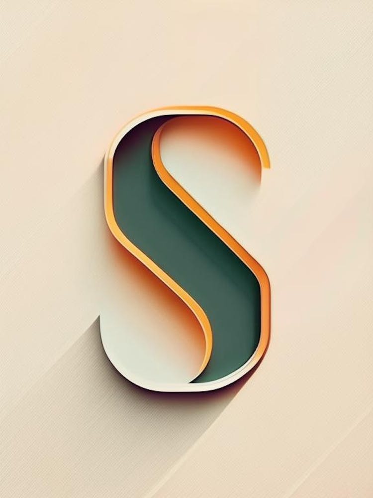 S, Letter, Alphabet Retro Minimal 1