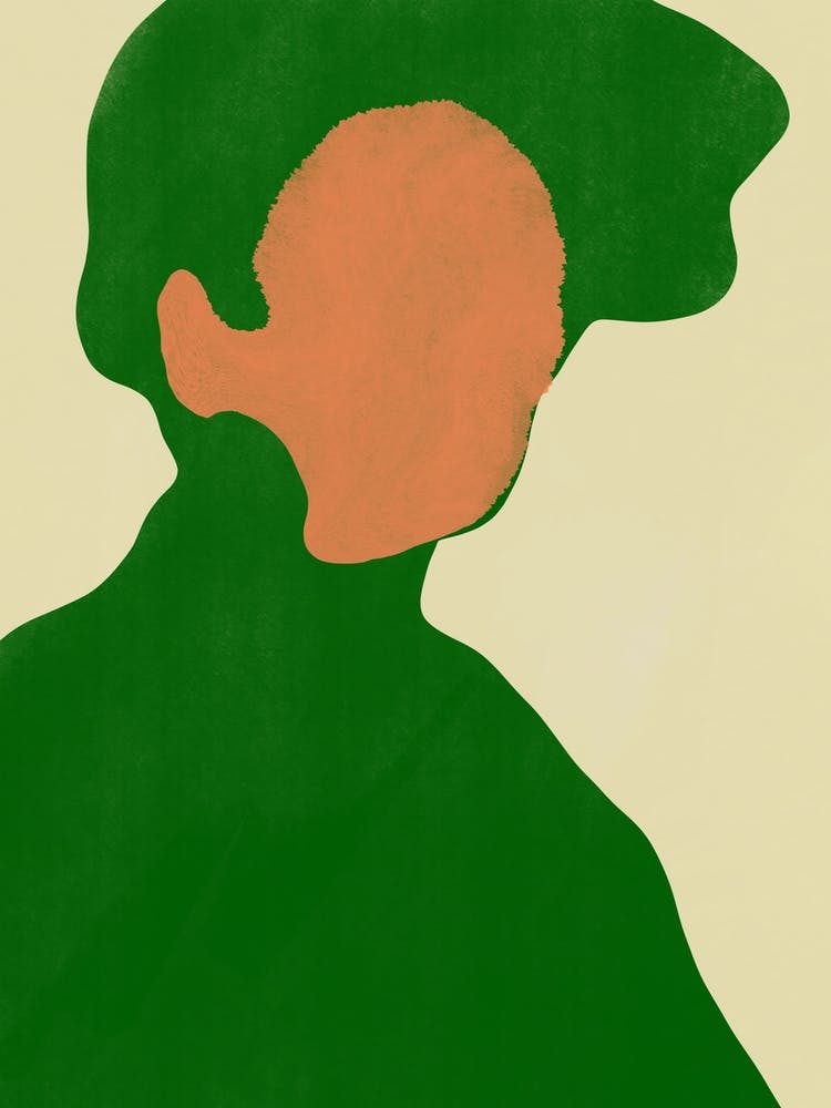 Minimal Portrait In Green