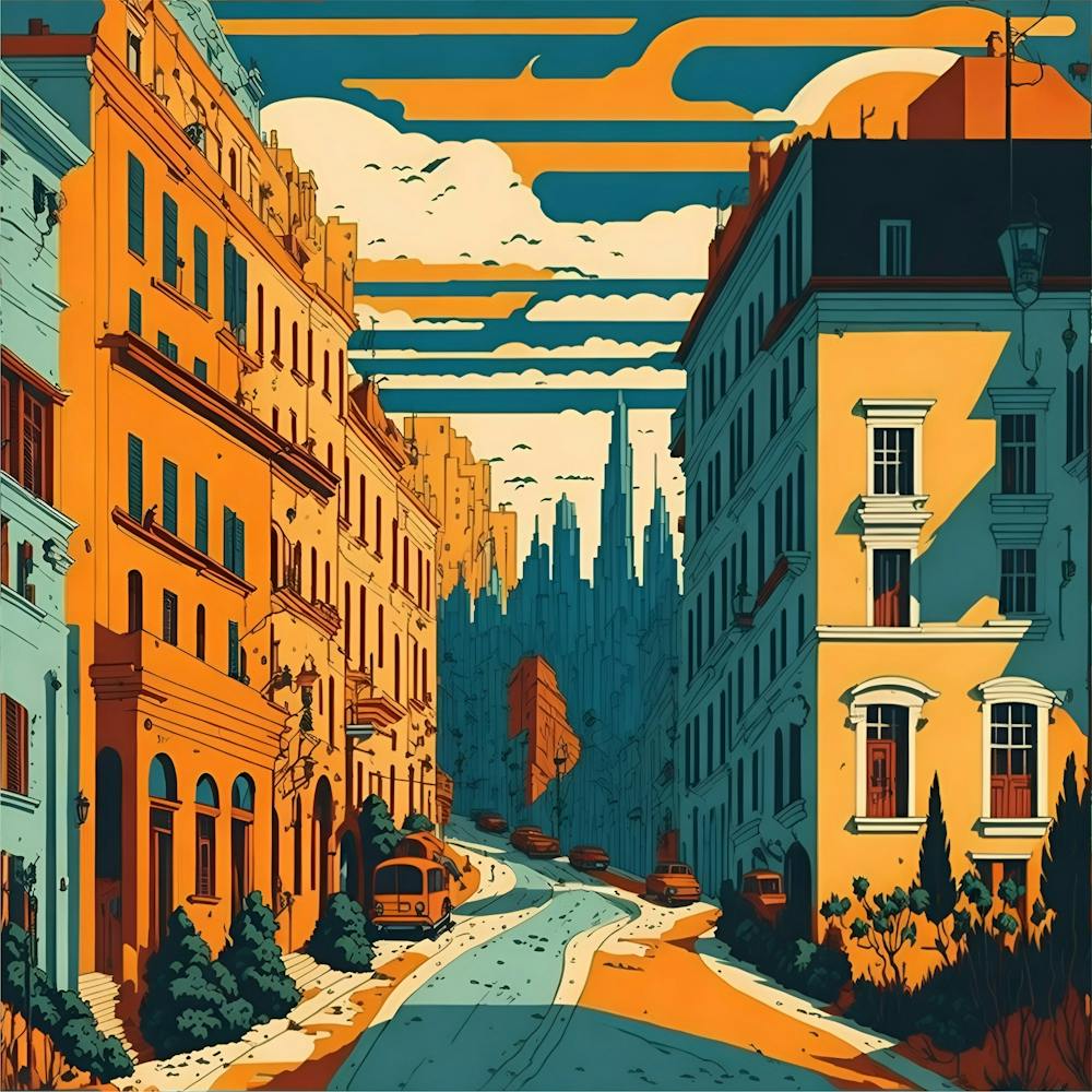 Buildings City Town Retro Old