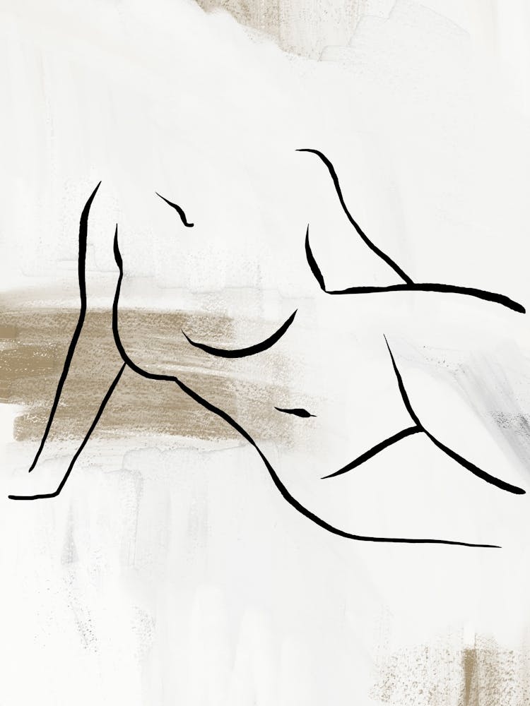Abstract Body Line Drawing