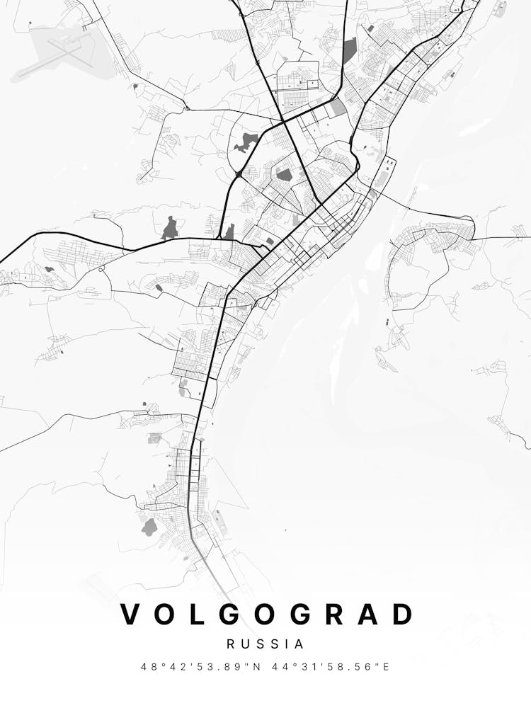 Volgograd Russia White Map