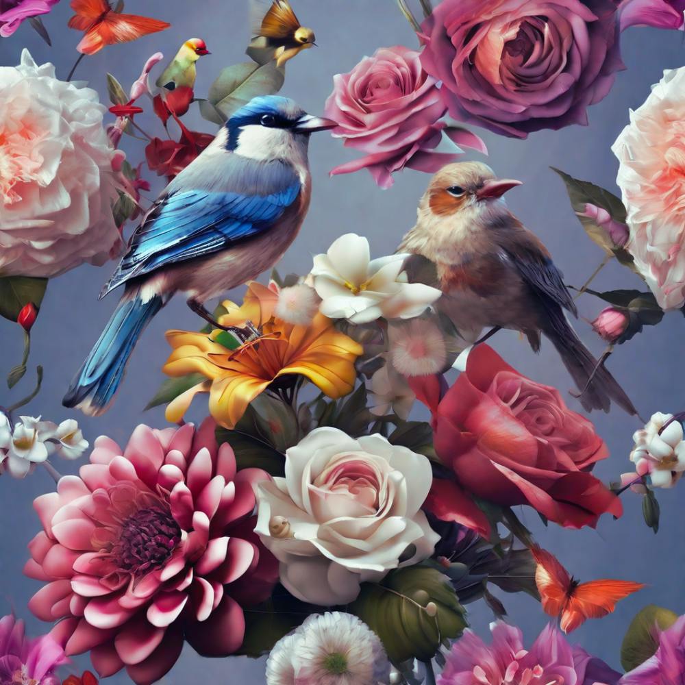 Birds And Flowers