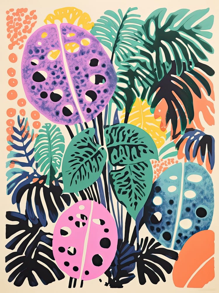 Colourful Botanical Risograph Style 6