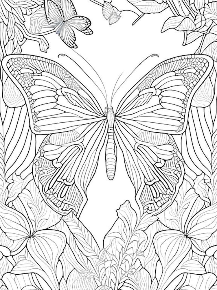 Butterfly In City William Morris Inspired 1