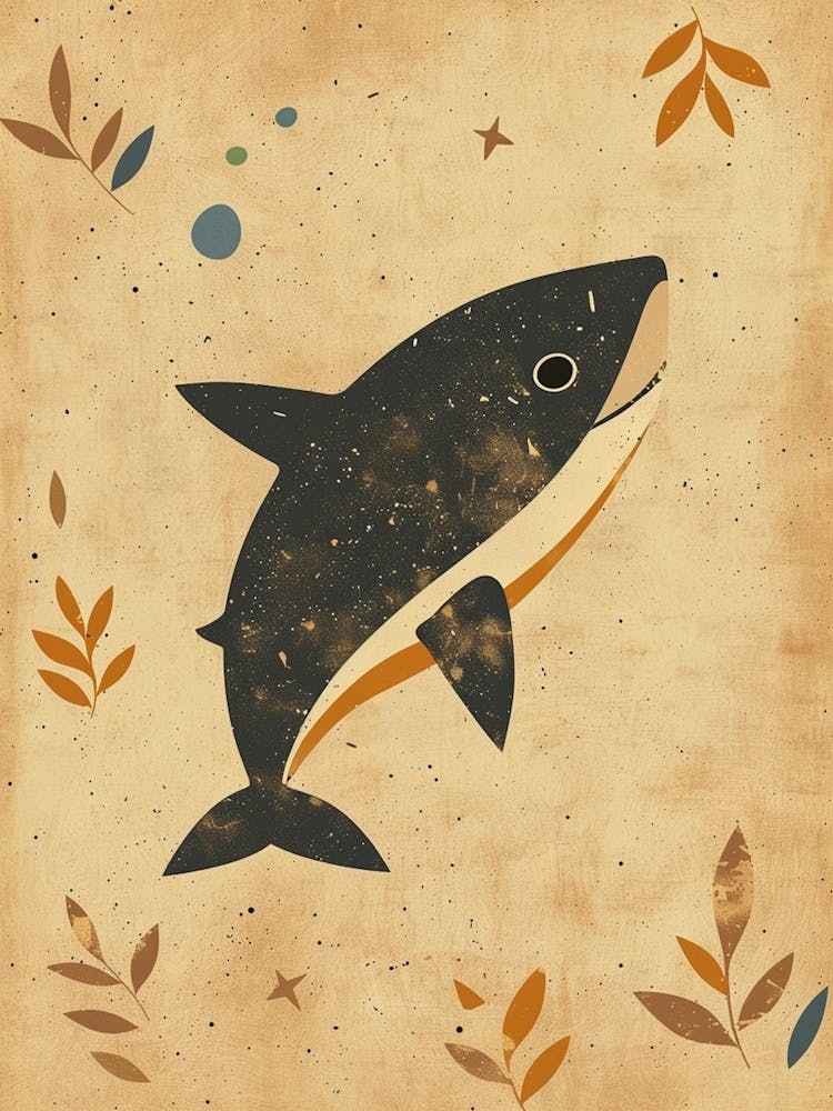 Shark Floral Patterns Muted Pastel