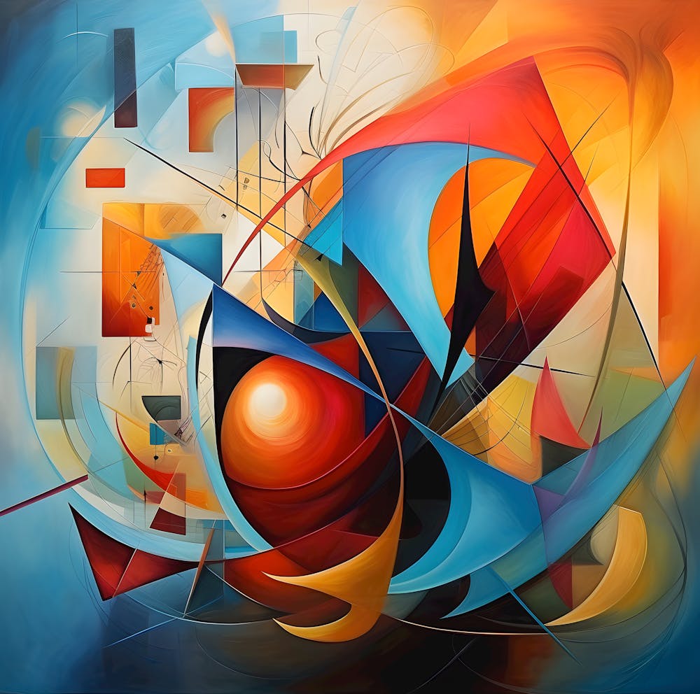 Fusion Of Geometry Abstract Harmony In Vibrant Colors