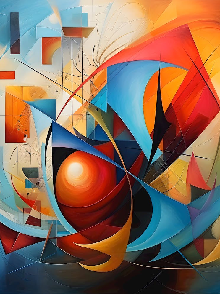 Fusion Of Geometry Abstract Harmony In Vibrant Colors