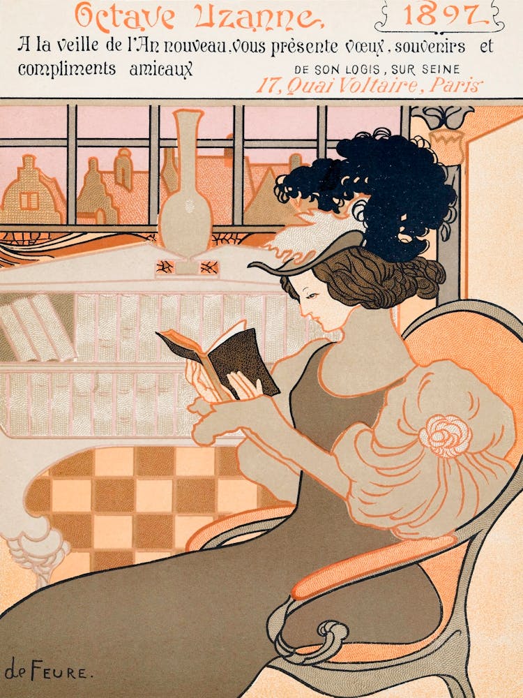 New Year S Greeting From Octave Uzanne For The Year (1897), Georges De Feure