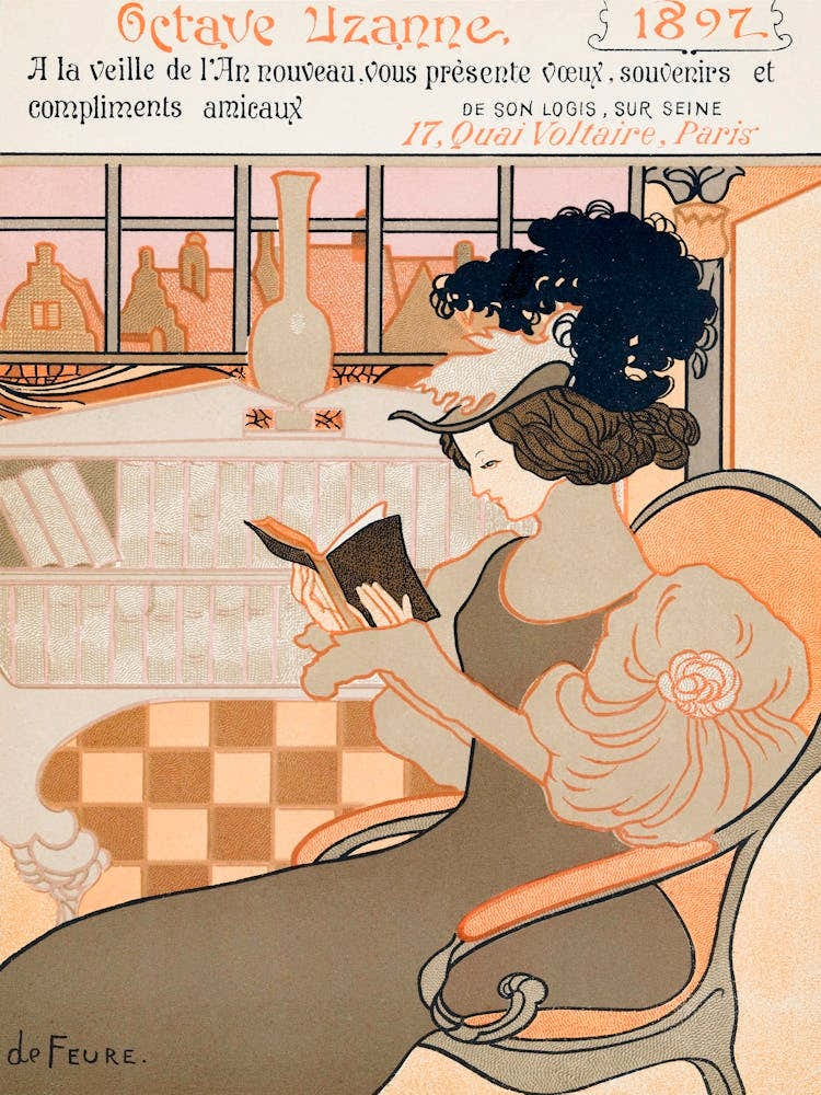 New Year S Greeting From Octave Uzanne For The Year (1897), Georges De Feure