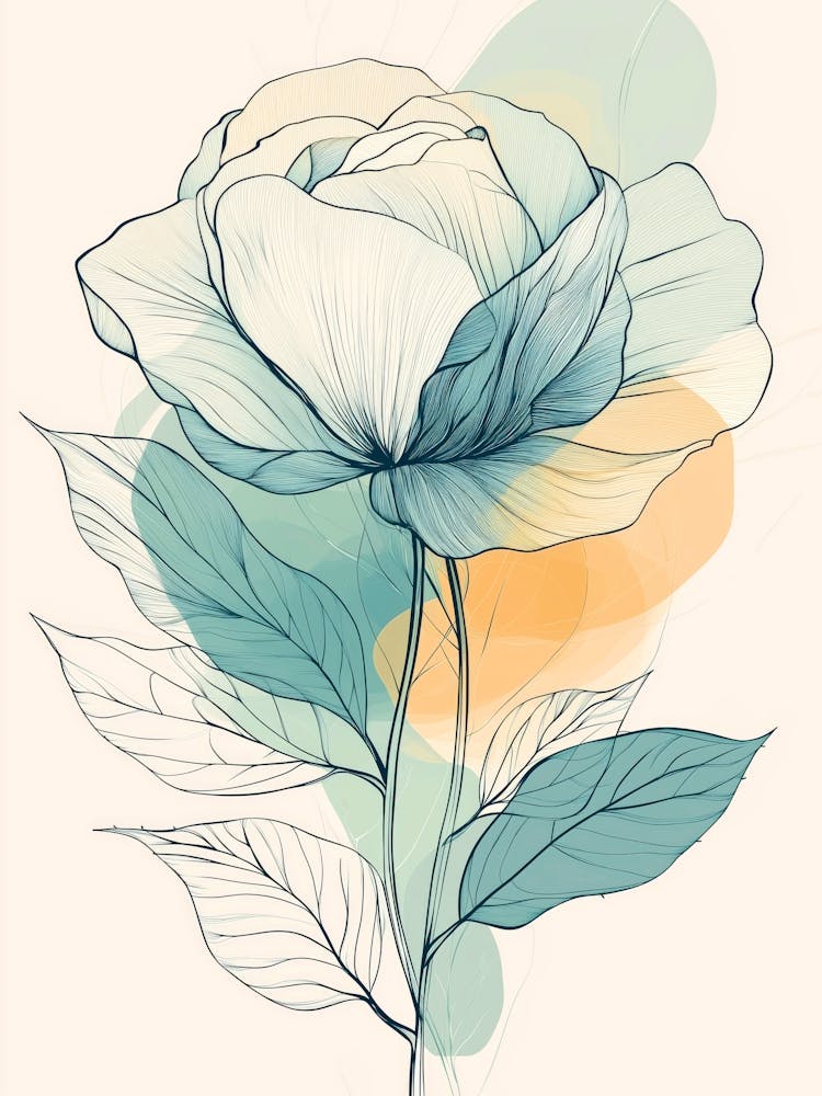 Art Nature - Fleur Rose Aquarelle