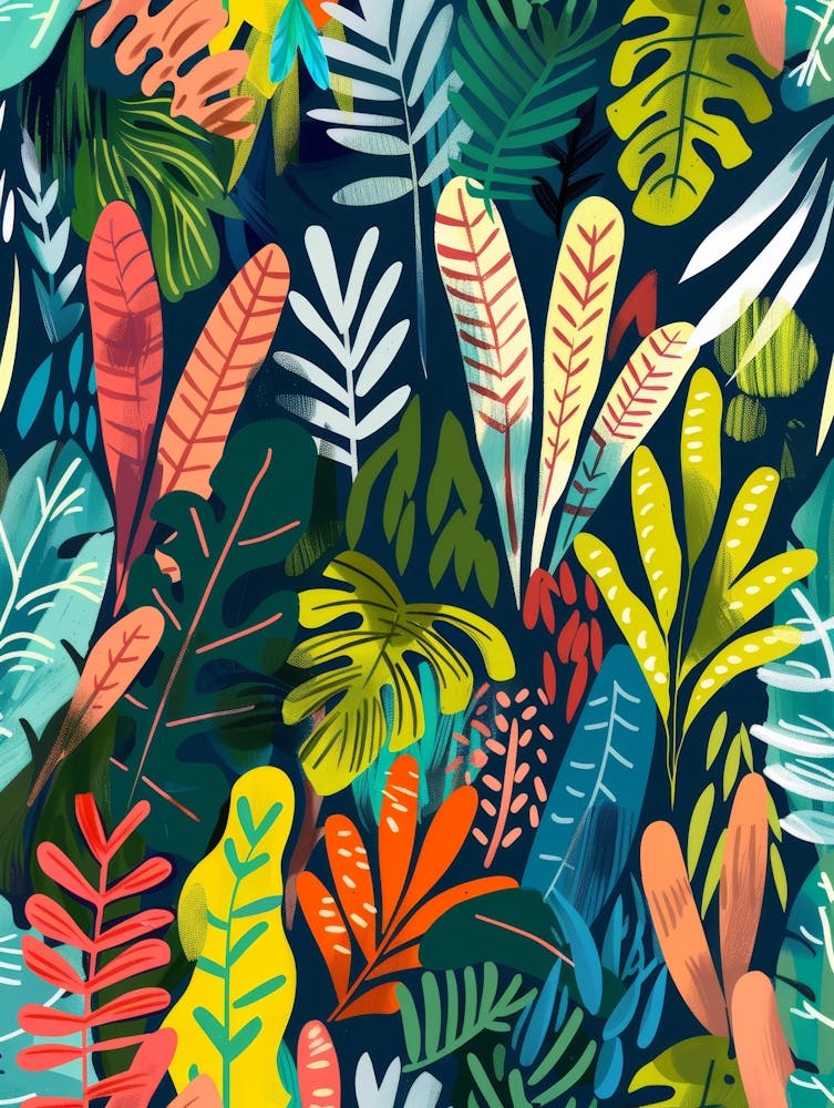 Tropical Leaves Seamless Pattern 24