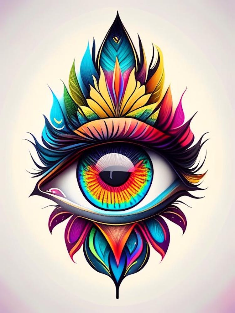 Psychedelic Eye, Symbol, Third Eye Tattoo 6