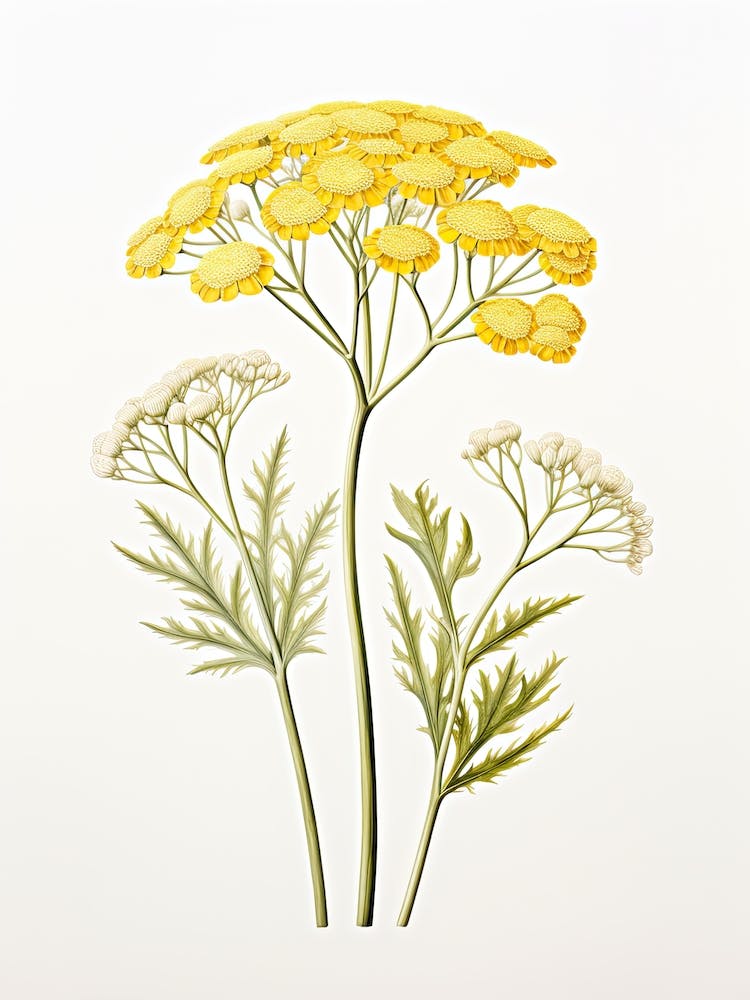 Yarrow Savory Vintage Botanical Herbs 3