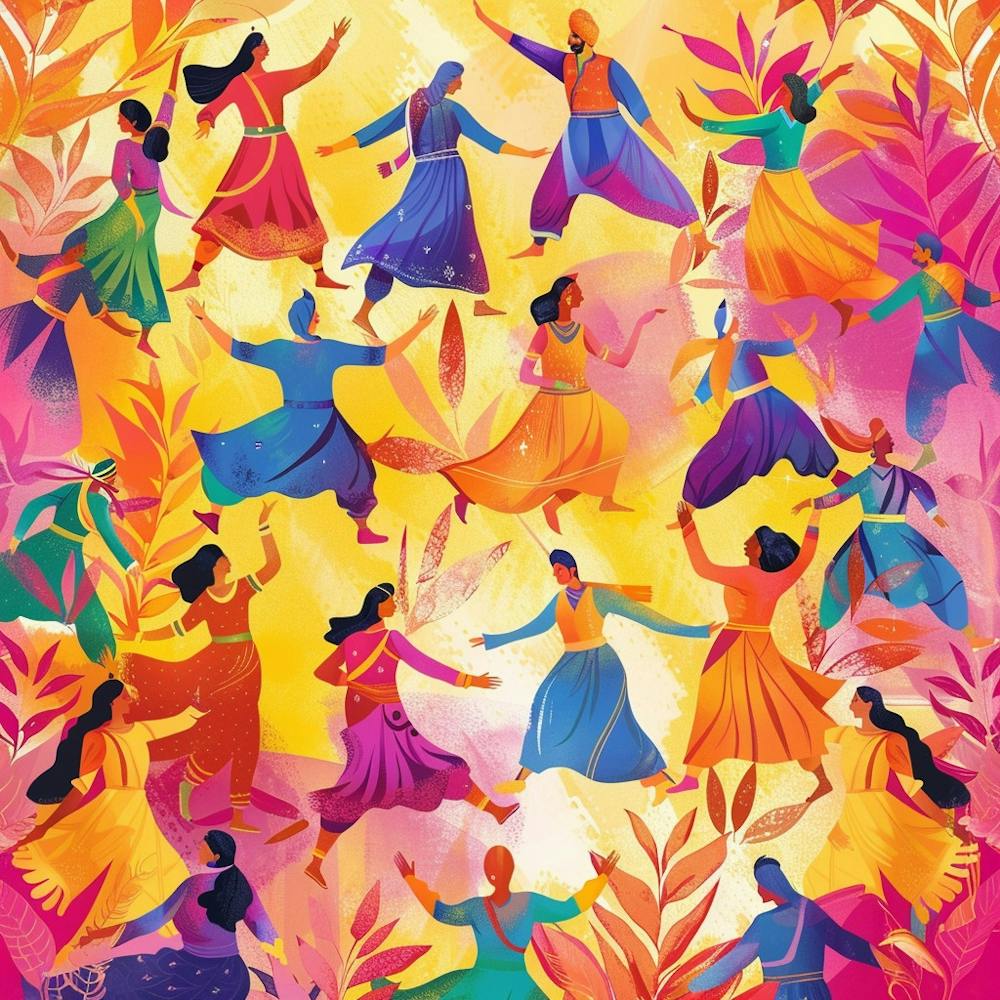 Baisakhi Banner-Textur mit Punjabi-Tanzmotiv 4