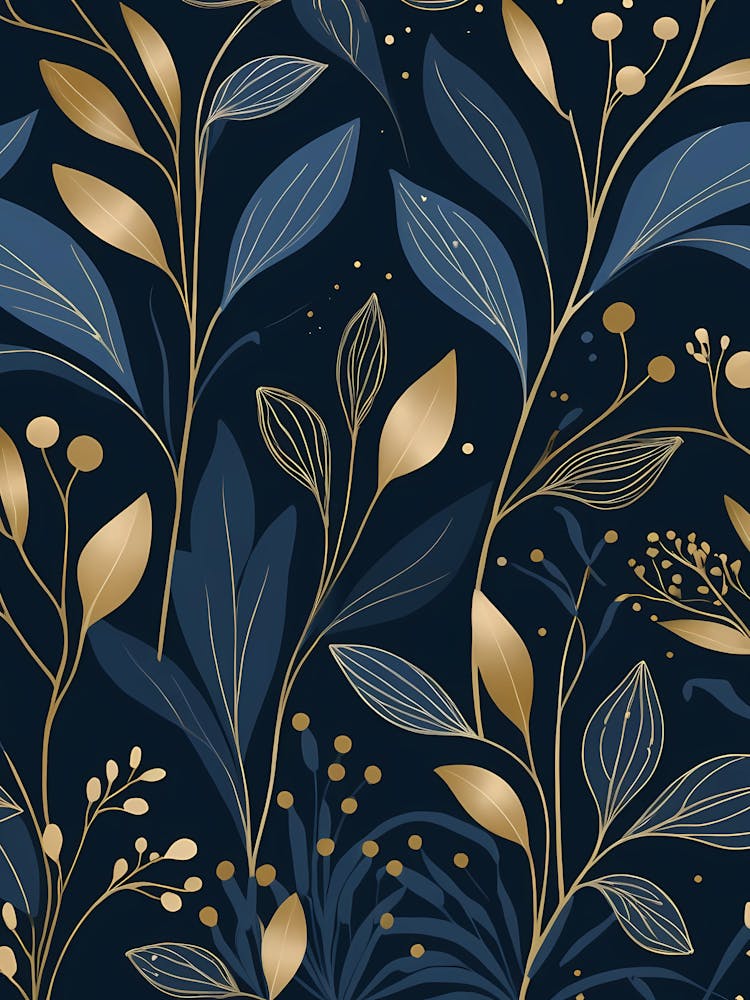 Seamless Pattern With Gold Leaves
