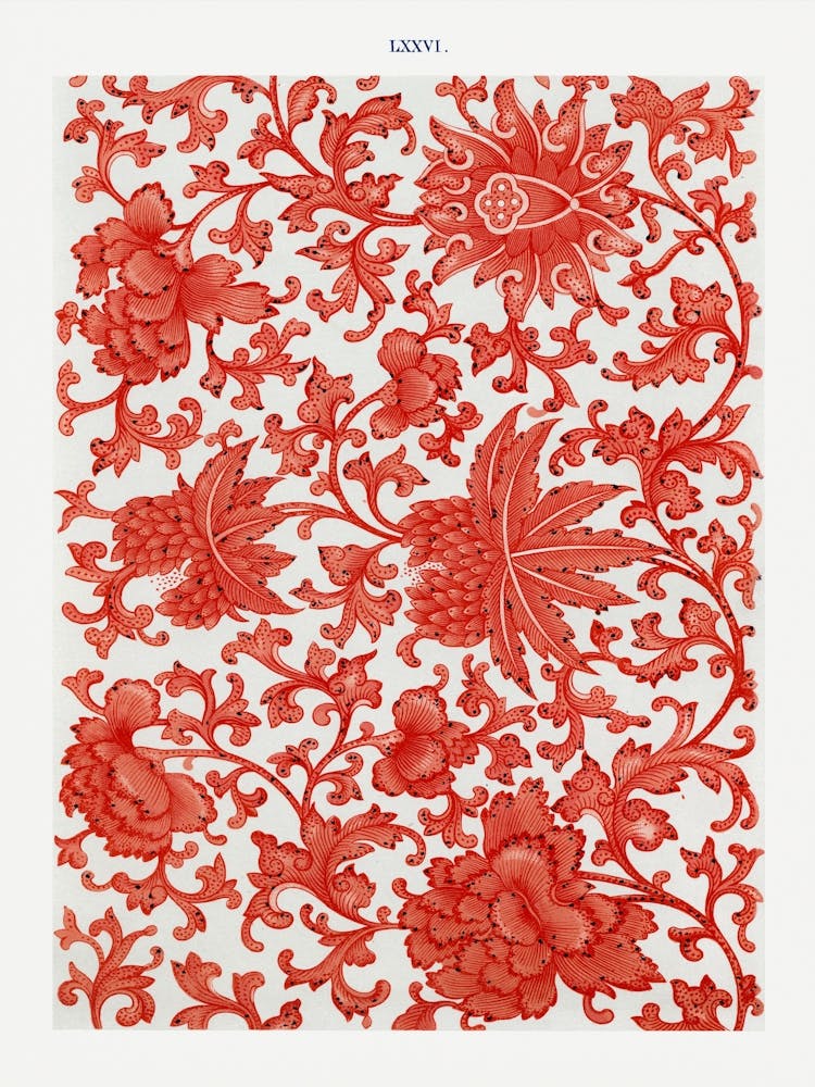 Red Chinese Floral