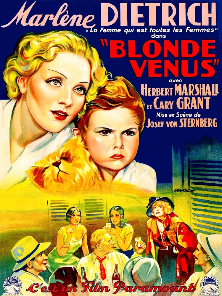 Blonde Venus, French Movie Poster, Josef Von Sternberg, 1932 Drama