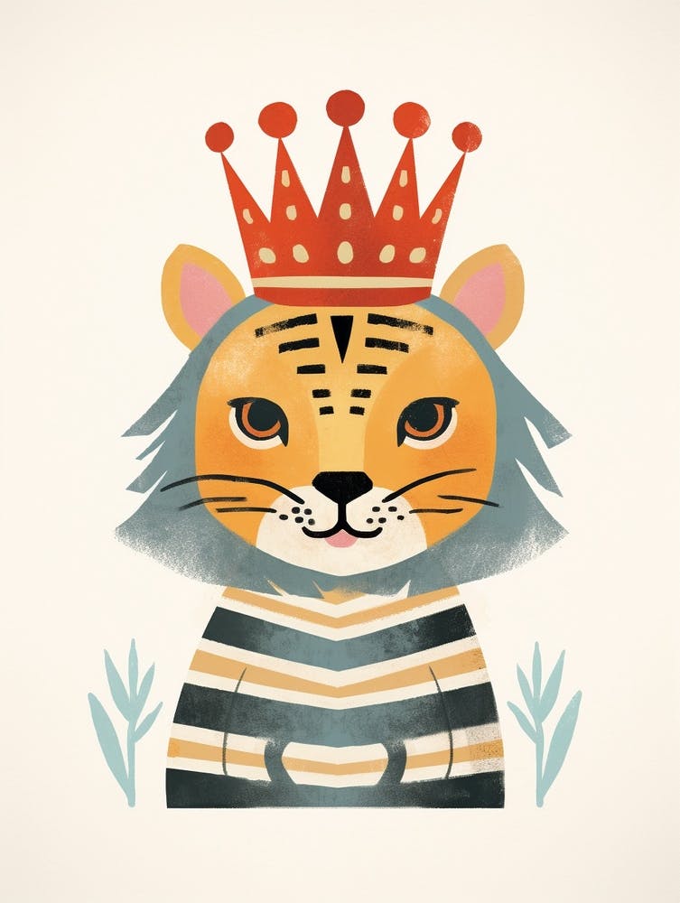 Little Bengal Tiger 3 Wearing A Crown