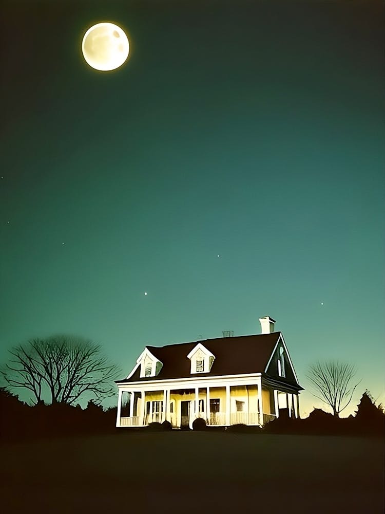 Haunting House At Night