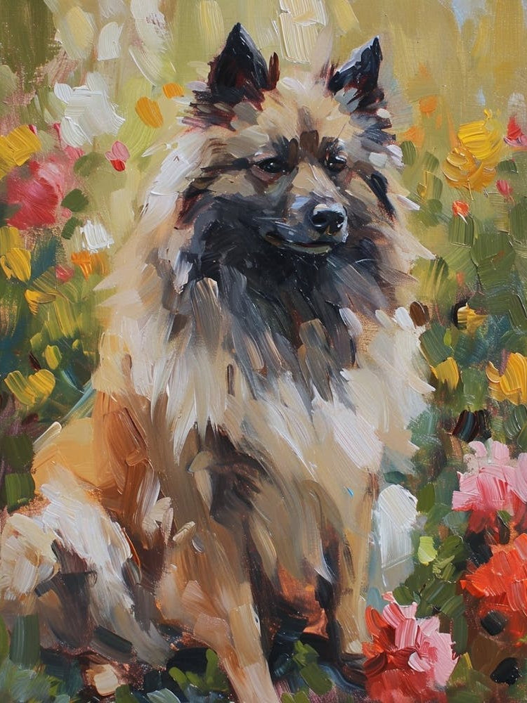 Keeshond Acrylic Painting 2