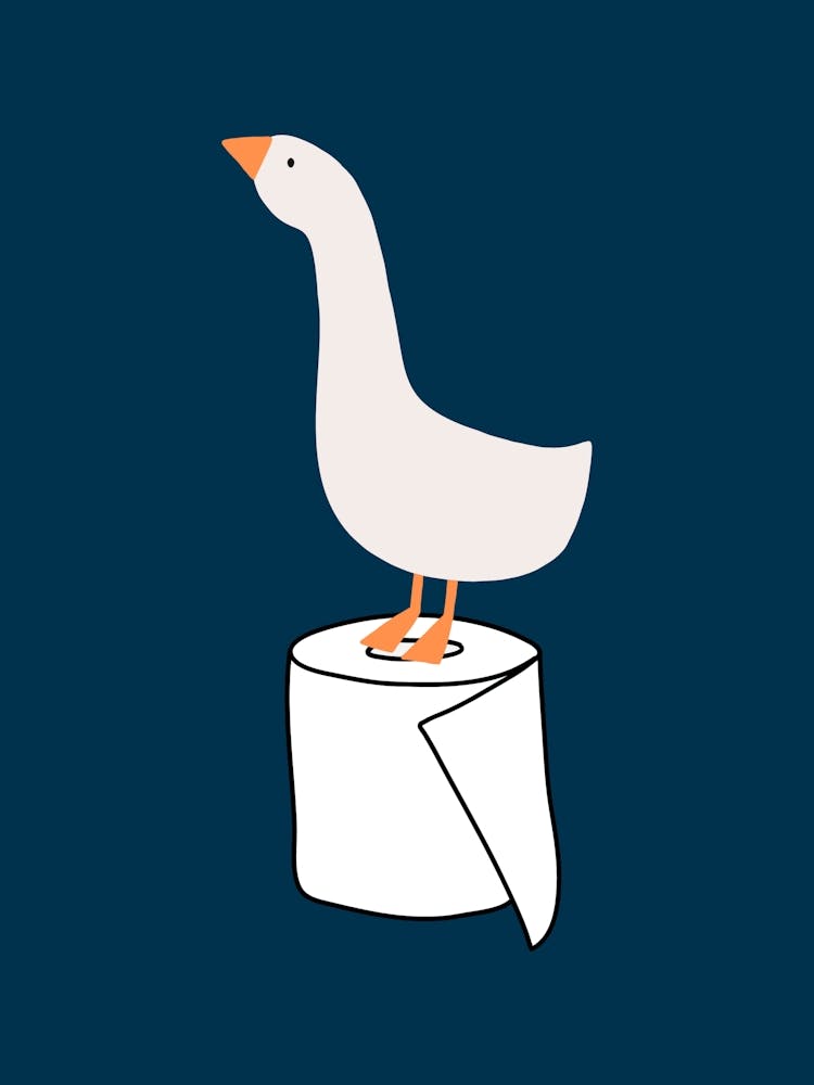 Silly Goose on Toilet Paper Navy
